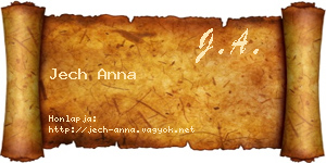 Jech Anna névjegykártya